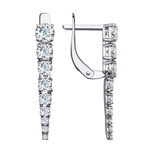 Серьги с английским замком из белого золота