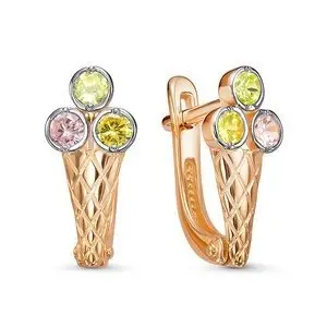 Серьги детские из красного золота