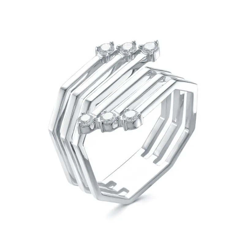 Кольцо декоративное из белого золота