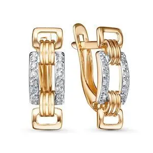 Серьги с английским замком из красного золота