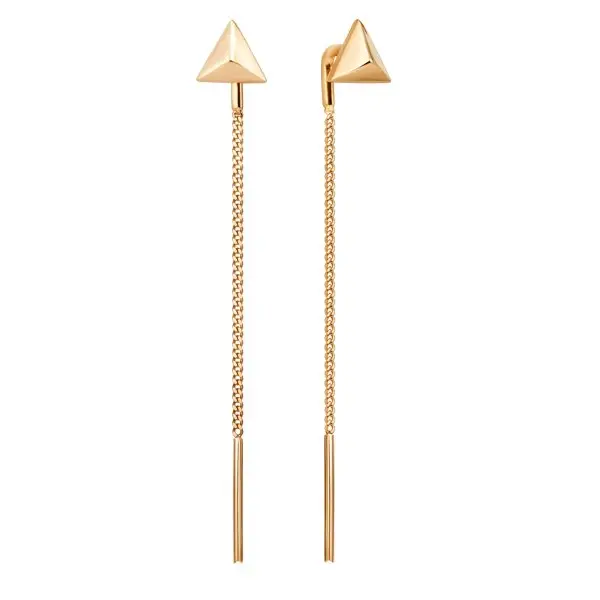 Серьги цепочки из красного золота