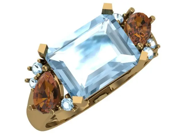 Кольцо декоративное из красного золота