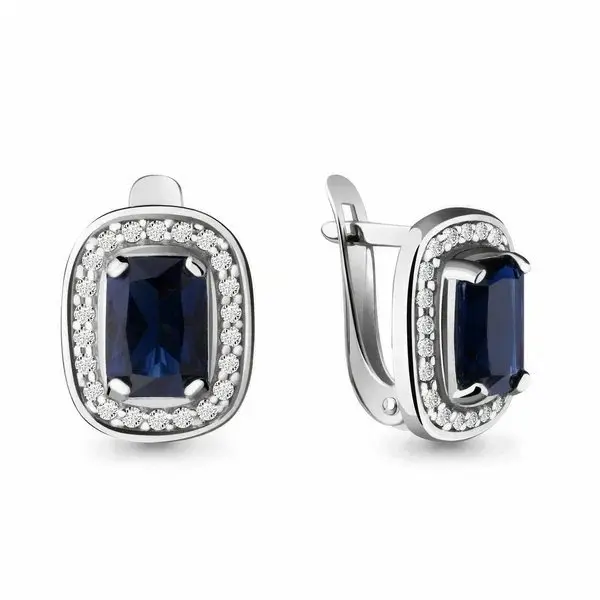 Серьги с английским замком из белого золота