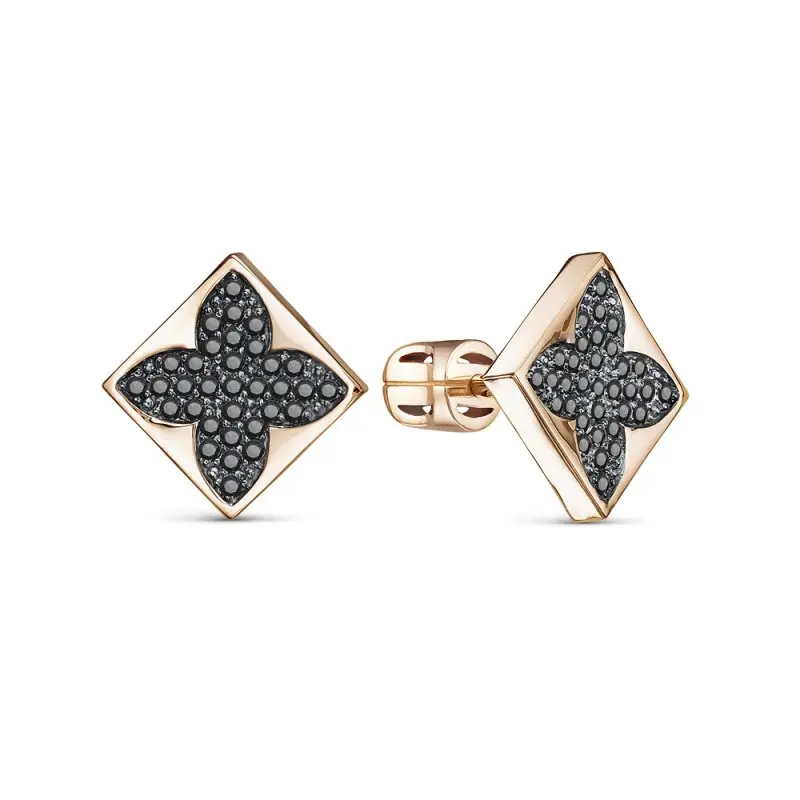 Серьги пуссеты из красного золота