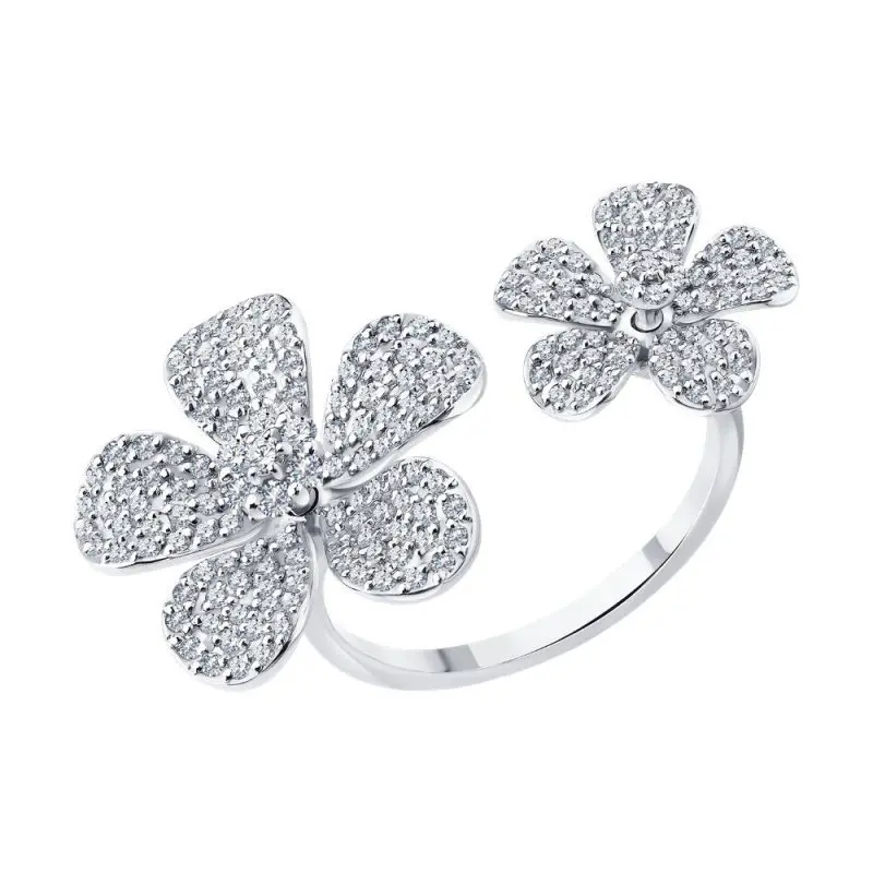 Кольцо декоративное из белого золота