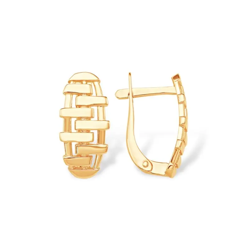 Серьги с английским замком из красного золота