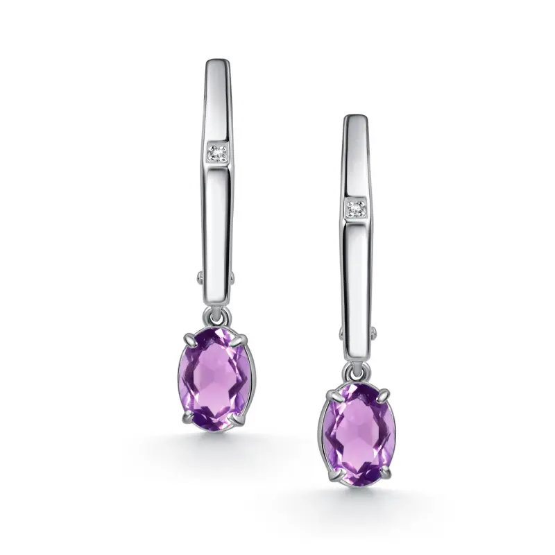 Серьги подвесные из серебра