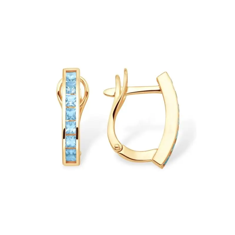 Серьги с английским замком из красного золота