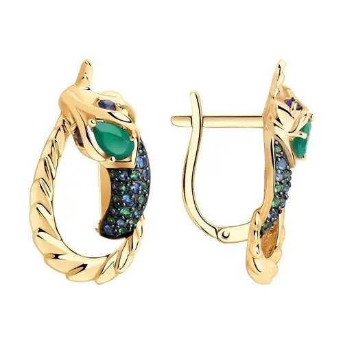 Серьги с английским замком из красного золота