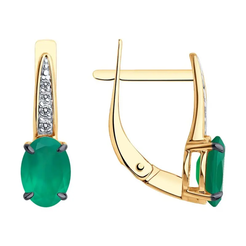 Серьги с английским замком из красного золота