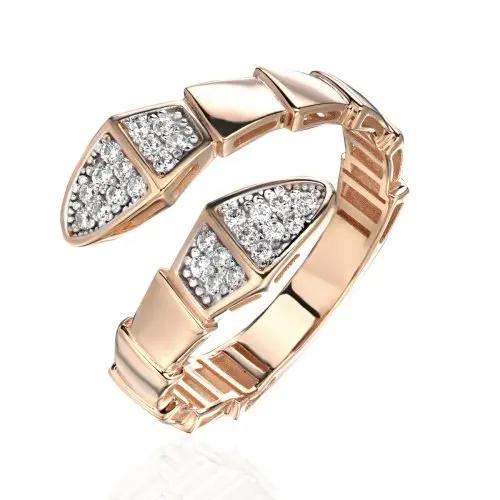 Кольцо декоративное из красного золота