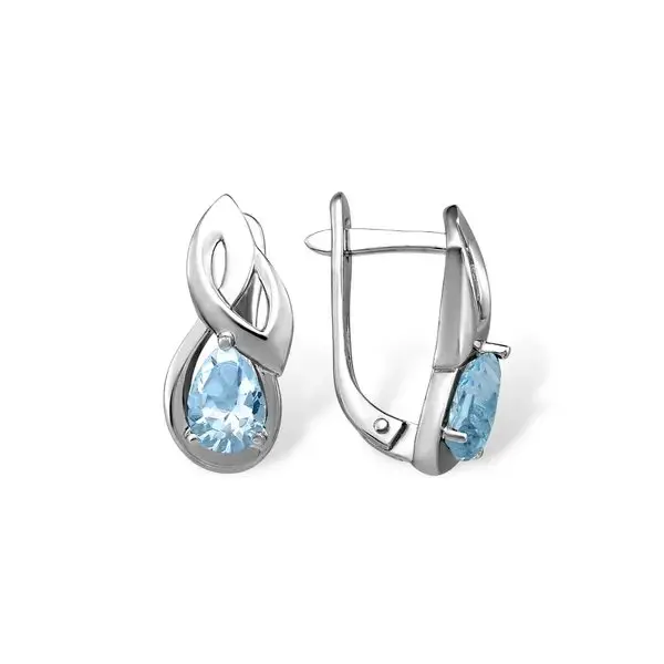 Серьги с английским замком из серебра