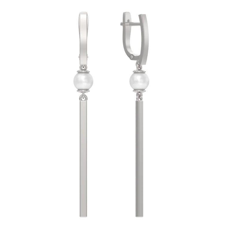 Серьги подвесные из серебра