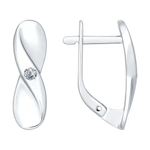 Серьги с английским замком из серебра