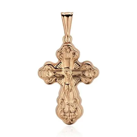 Подвеска крест из красного золота