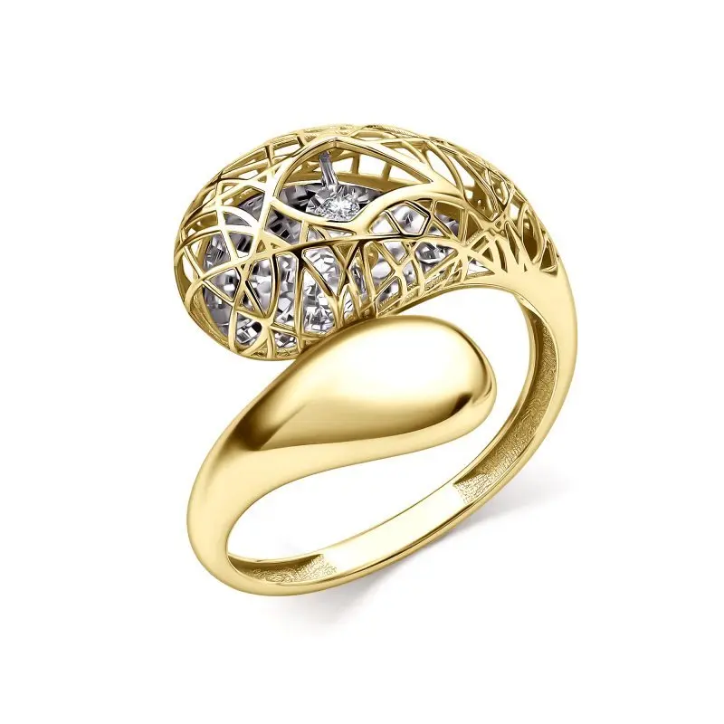 Кольцо декоративное из желтого золота