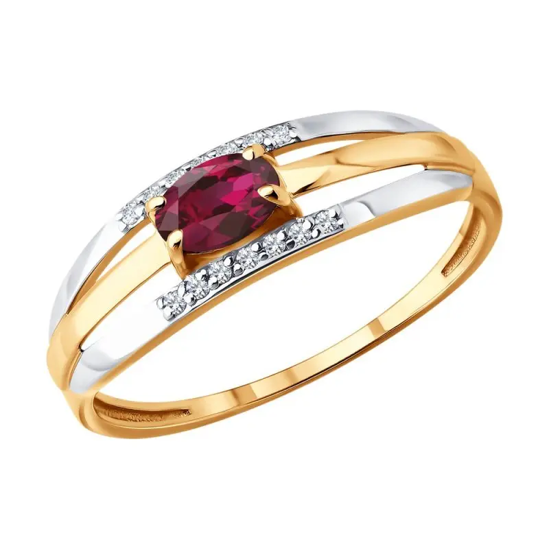 Кольцо декоративное из комбинированного золота