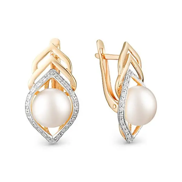 Серьги с английским замком из красного золота