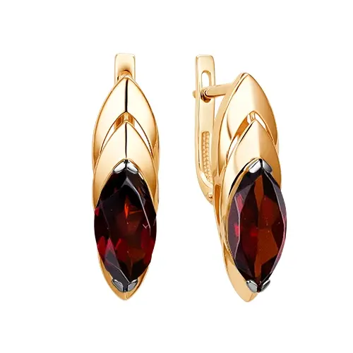 Серьги с английским замком из красного золота