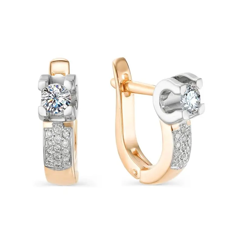 Серьги с английским замком из красного золота