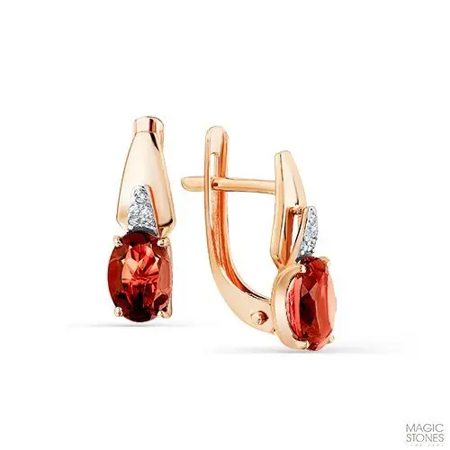 Серьги с английским замком из красного золота