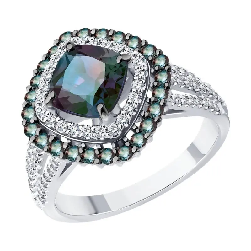 Кольцо декоративное из белого золота