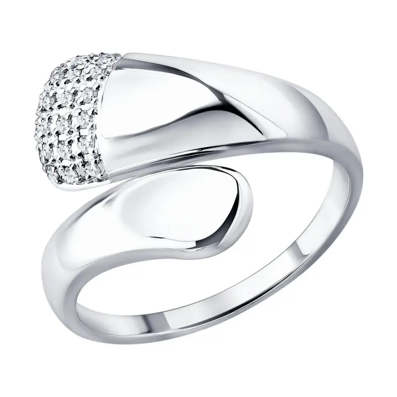 Кольцо декоративное из белого золота