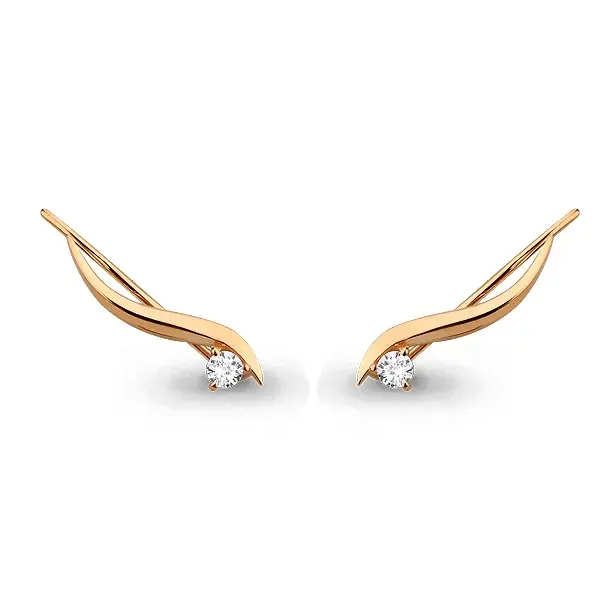 Серьги зажимы из красного золота