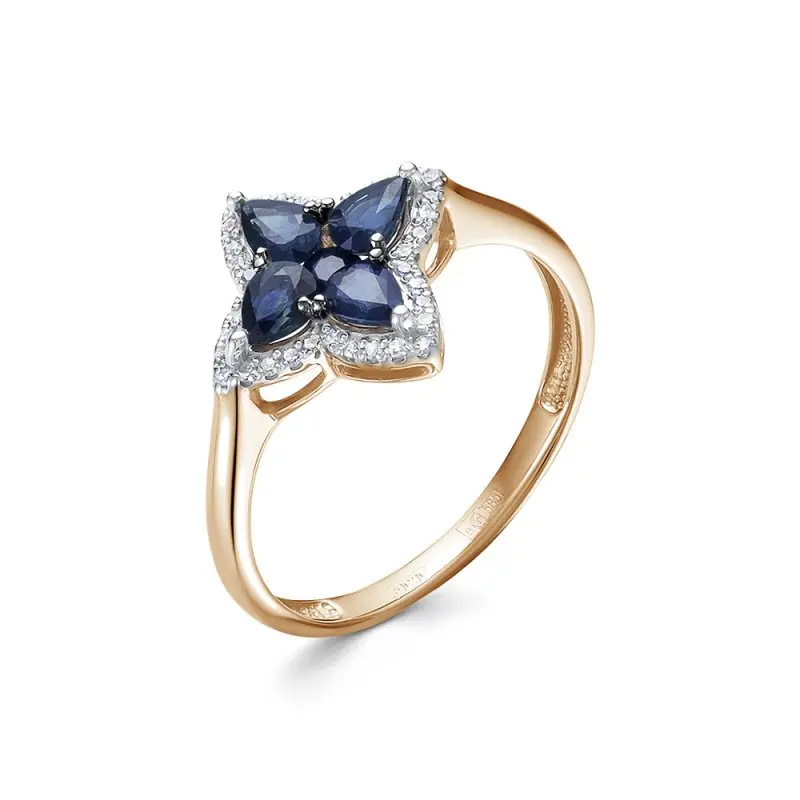 Кольцо декоративное из красного золота