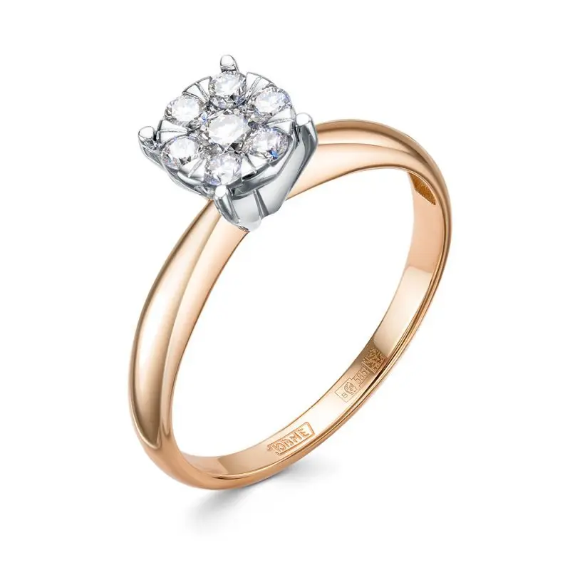 Кольцо декоративное из комбинированного золота