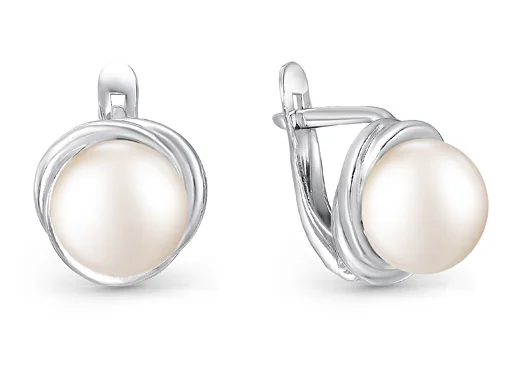 Серьги с английским замком из серебра