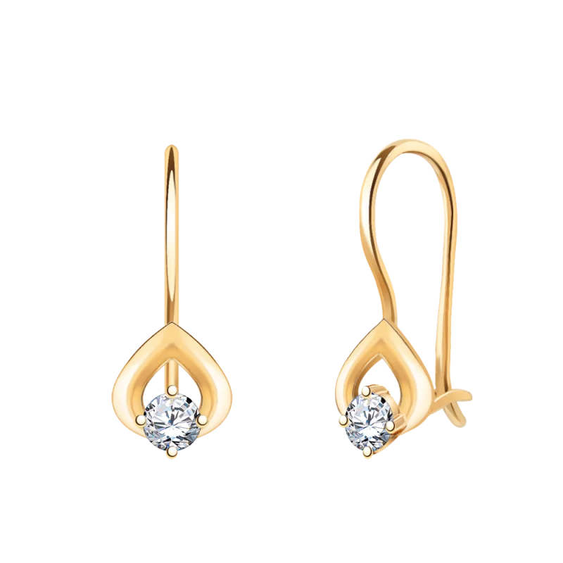 Серьги детские из красного золота