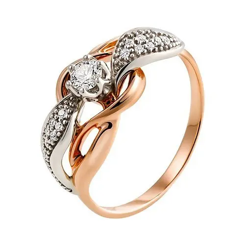 Кольцо декоративное из комбинированного золота