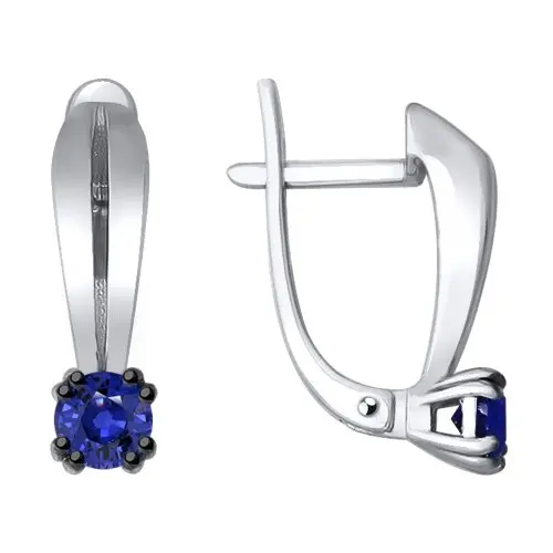 Серьги с английским замком из белого золота