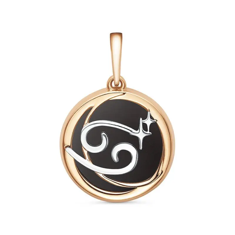 Подвеска знак зодиака из комбинированного золота