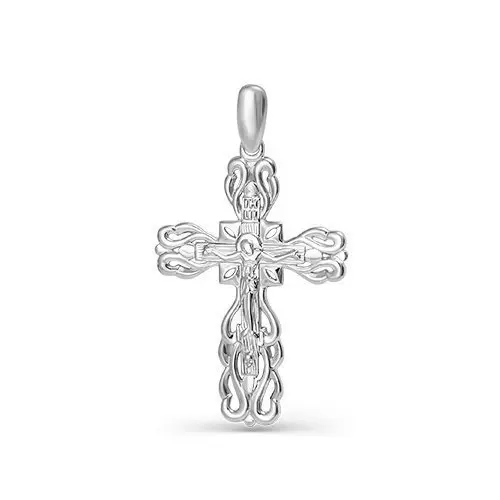 Подвеска крест из белого золота