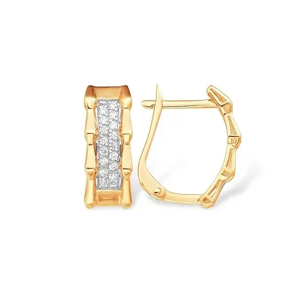 Серьги с английским замком из красного золота