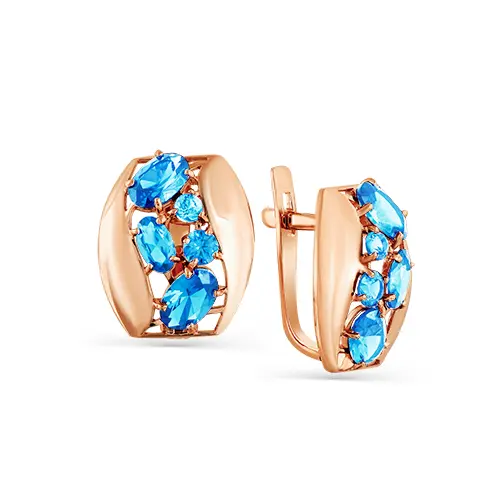 Серьги с английским замком из красного золота