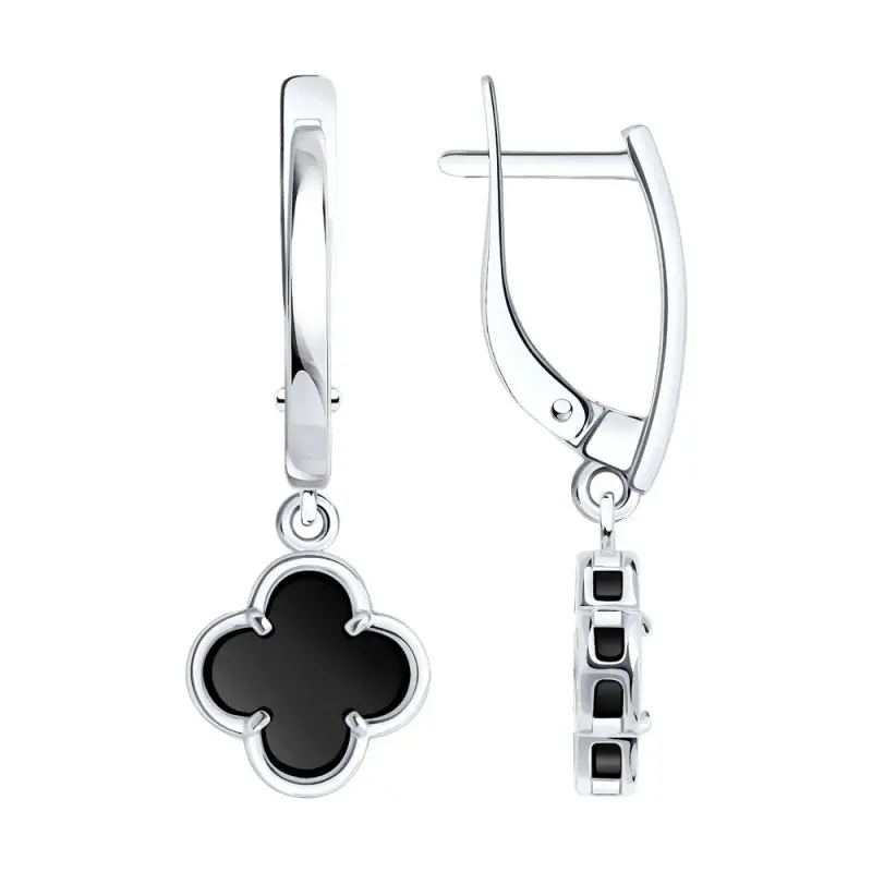 Серьги подвесные из серебра