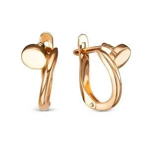 Серьги с английским замком из красного золота