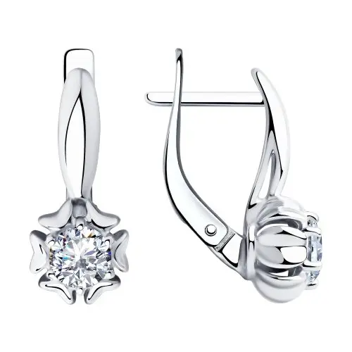 Серьги с английским замком из серебра