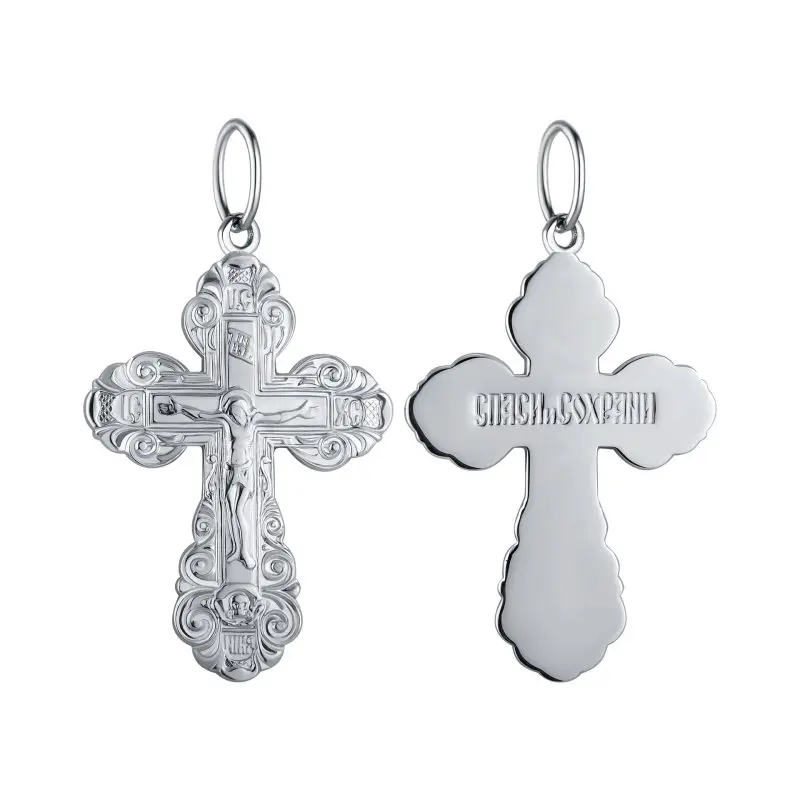 Подвеска крест из серебра