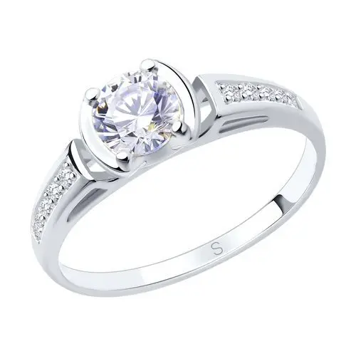 Кольцо декоративное из белого золота