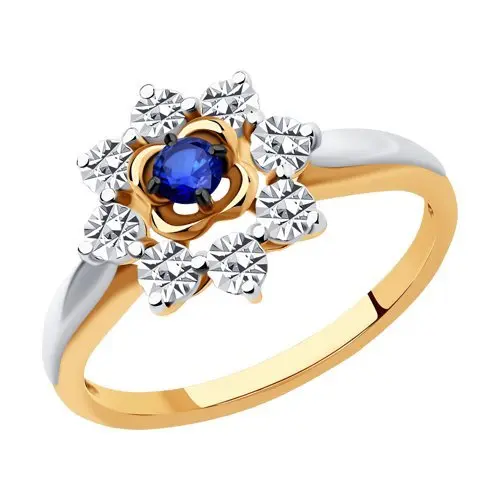 Кольцо декоративное из комбинированного золота