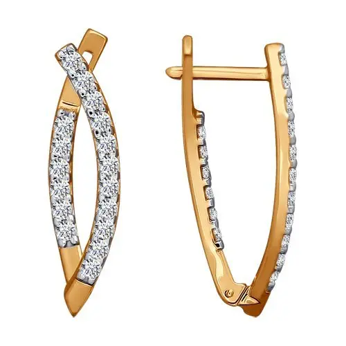 Серьги с английским замком из красного золота