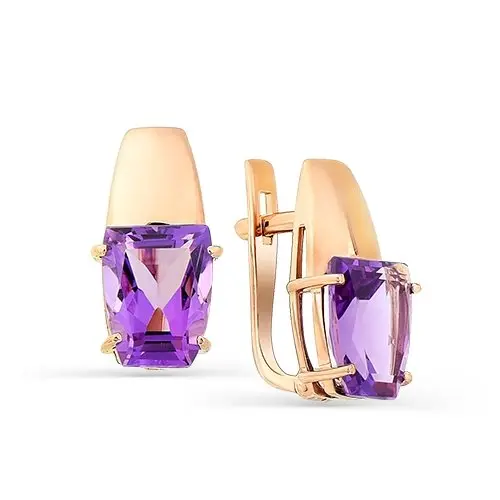 Серьги с английским замком из красного золота