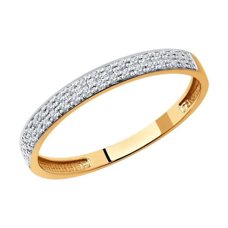 Кольцо декоративное из комбинированного золота