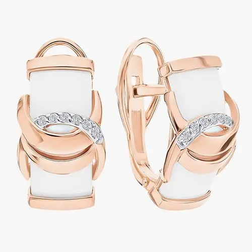 Серьги с английским замком из красного золота