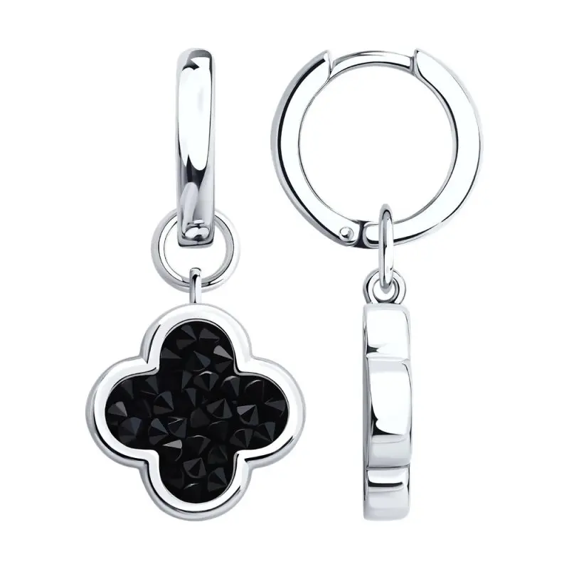 Серьги подвесные из серебра