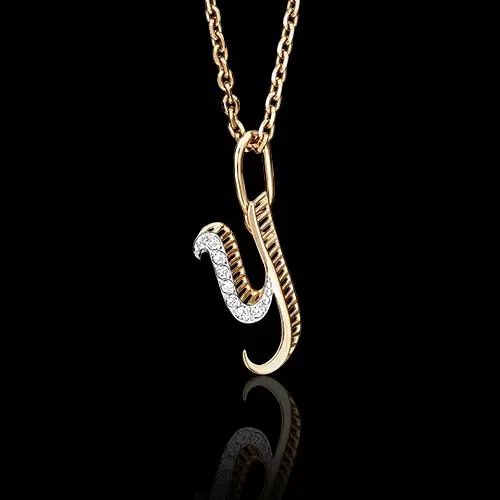 Подвеска буква из красного золота